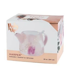 NEW Harper Pink Abstract Ceramic Teapot & Infuser